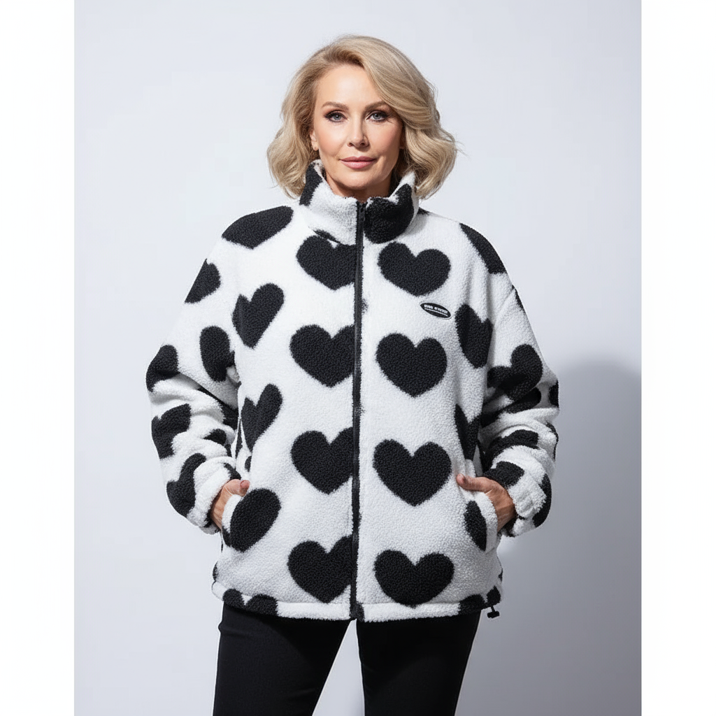 Daria™ – Kaksipuolinen sydänkuvioinen takki