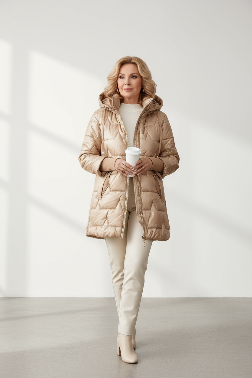 Savrani | Tyylikäs talvitakki hupulla ja vuorilla