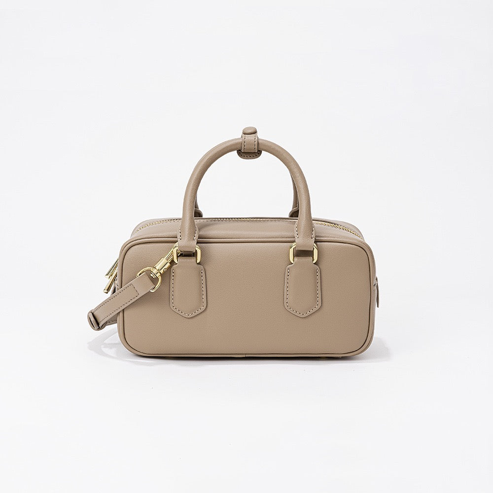 Vintage Aito Nahka Olkalaukku